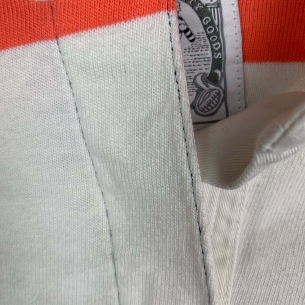 🚨SOLD 🚨Lands End Rugby Shirt size Medium Women’s Striped Polo Navy Orange Cotton - Picture 14 of 14